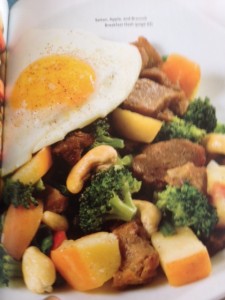Seitan, apple and broccoli breakfast hash.(Meals To Heal Cookbook)