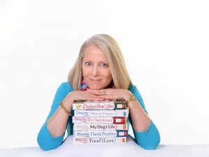Amy Newmark with just a sampling of over 250 "Chicken Soup for the Soul" titles