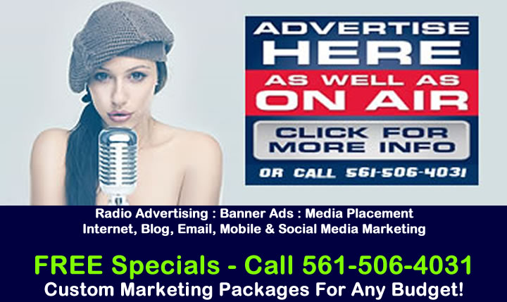 FREE Advertising Specials - Call 561-506-4031 Now.  Marketing Packages For Any Budget!
